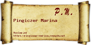Pingiczer Marina névjegykártya